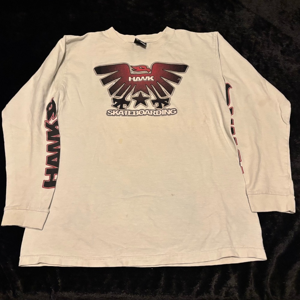 Boys Large Vintage Y2K Tony Hawk Skateboarding Long Sleeve Tshirt